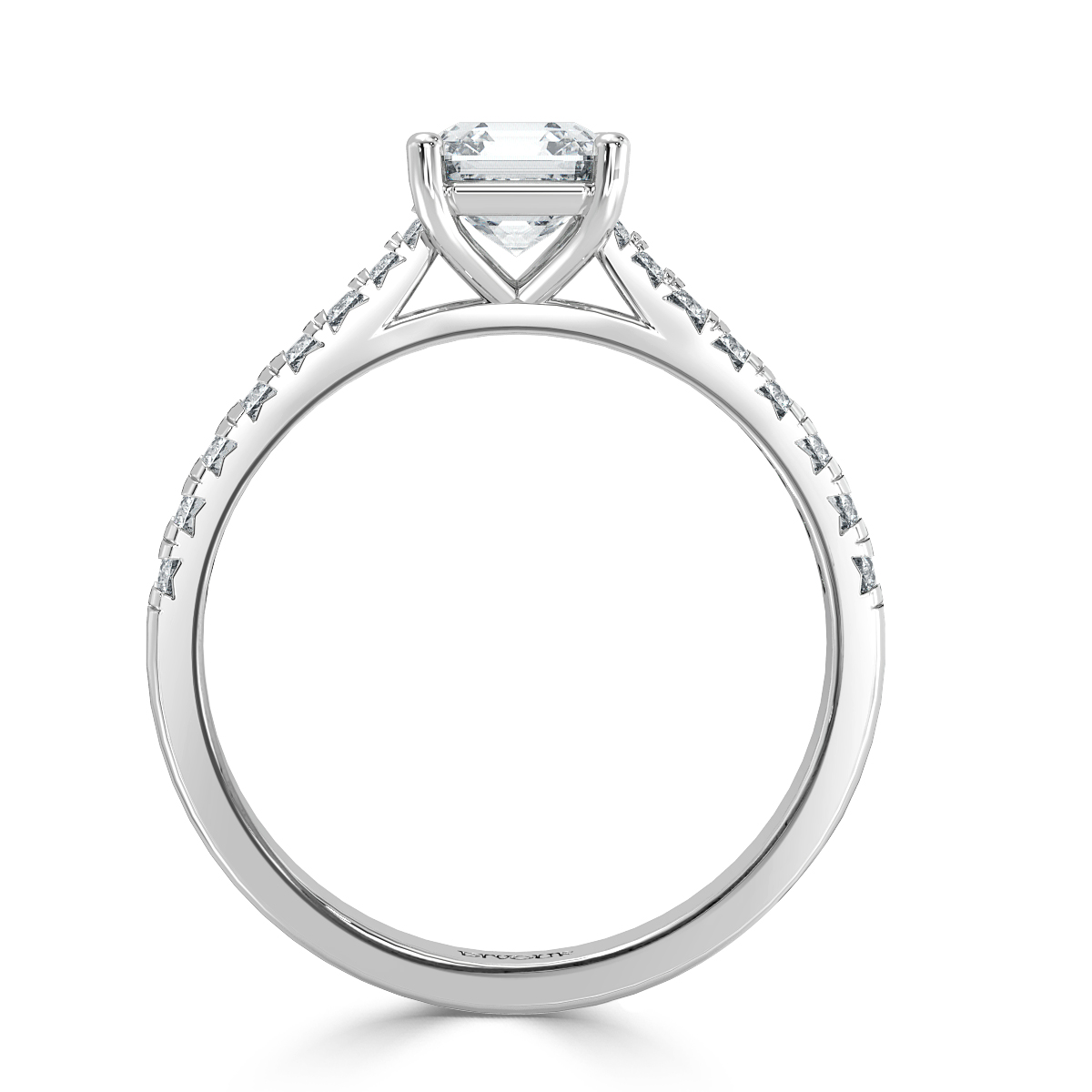 Micro set Asccher Diamond Engagement Ring