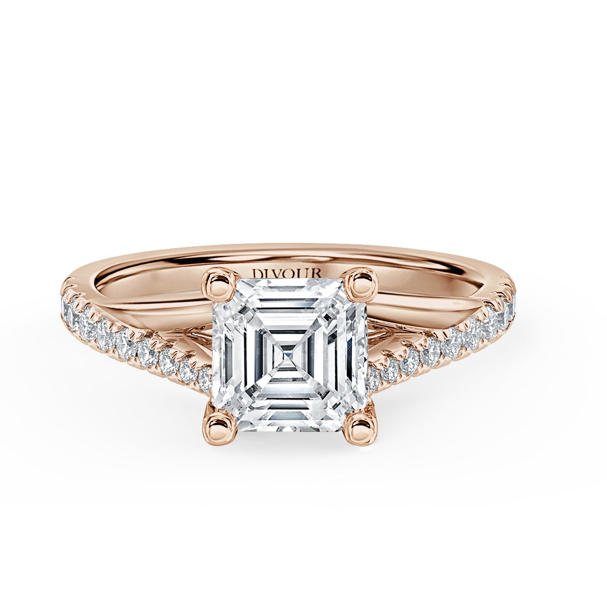 Asscher Diamond Promise Engagement Ring