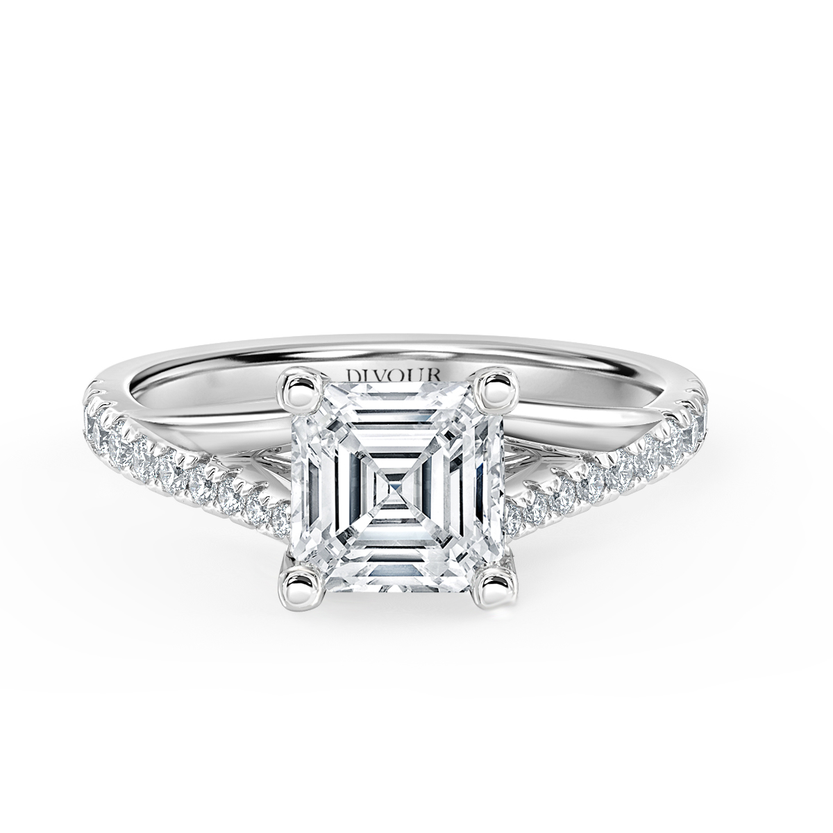 Asscher Diamond Promise Engagement Ring