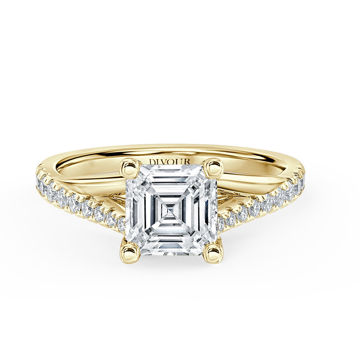 Asscher Diamond Promise Engagement Ring