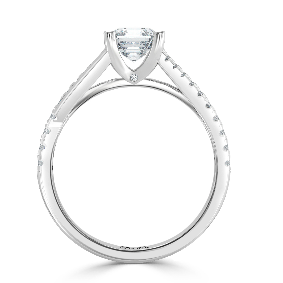 Asscher Diamond Promise Engagement Ring