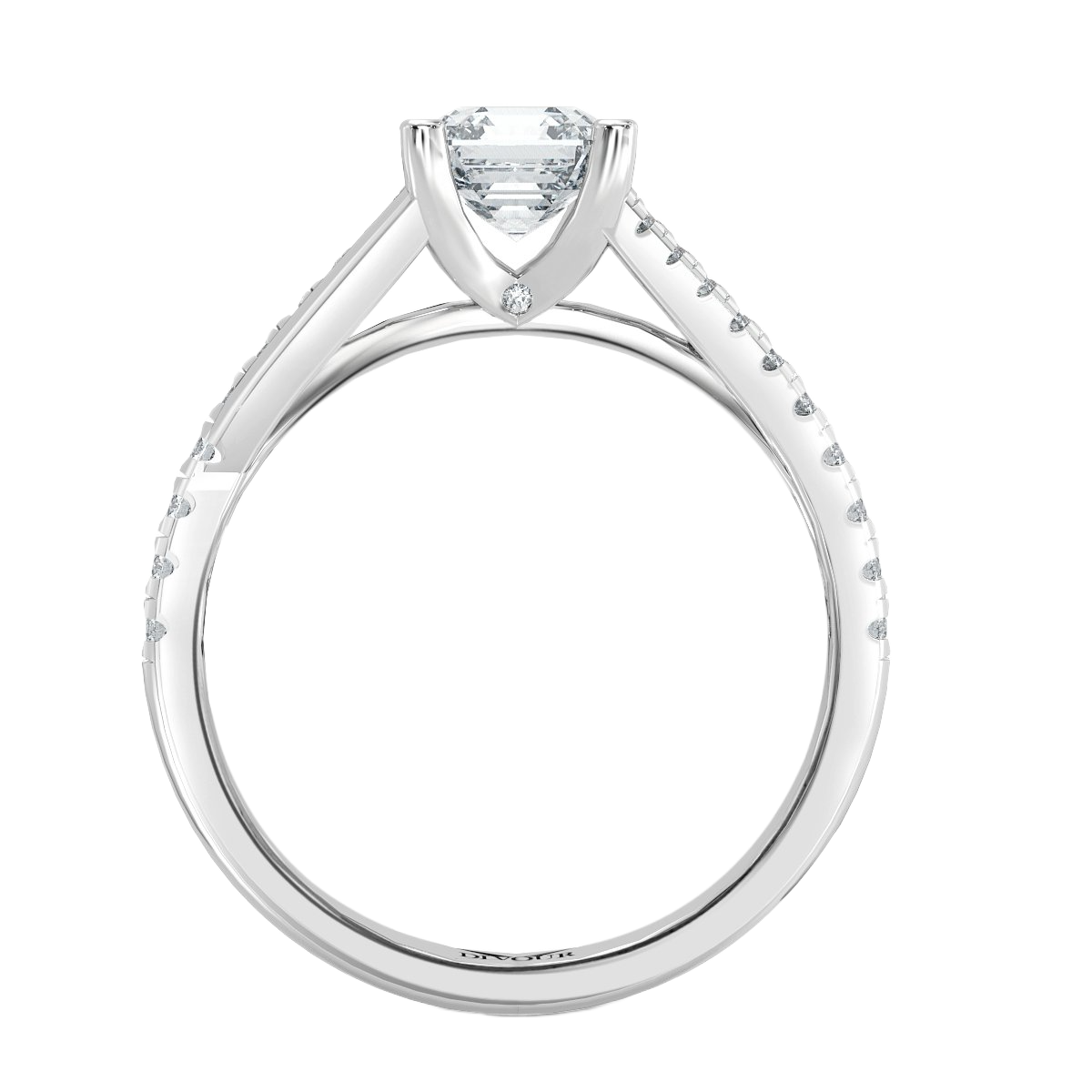 Asscher Diamond Promise Engagement Ring
