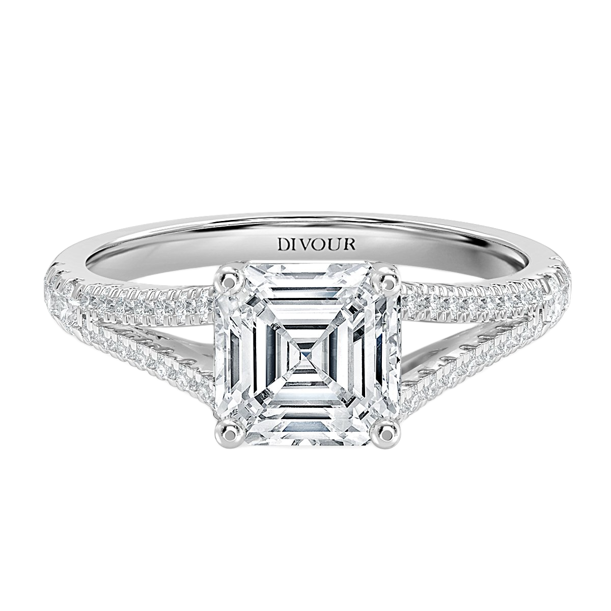Split Shank Asscher Vintage Engagement Ring