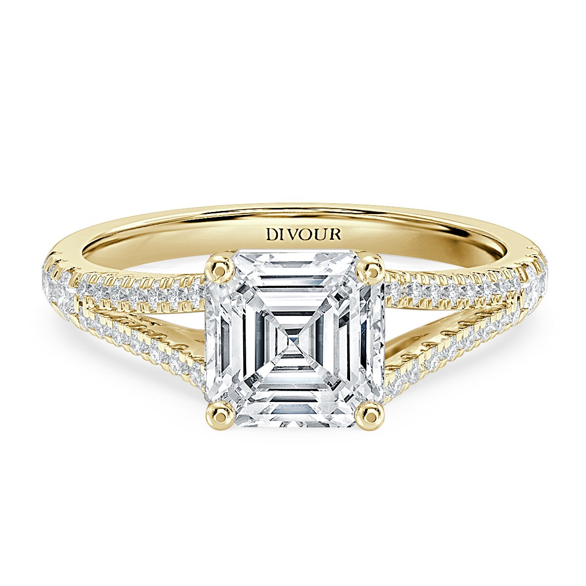 Split Shank Asscher Vintage Engagement Ring