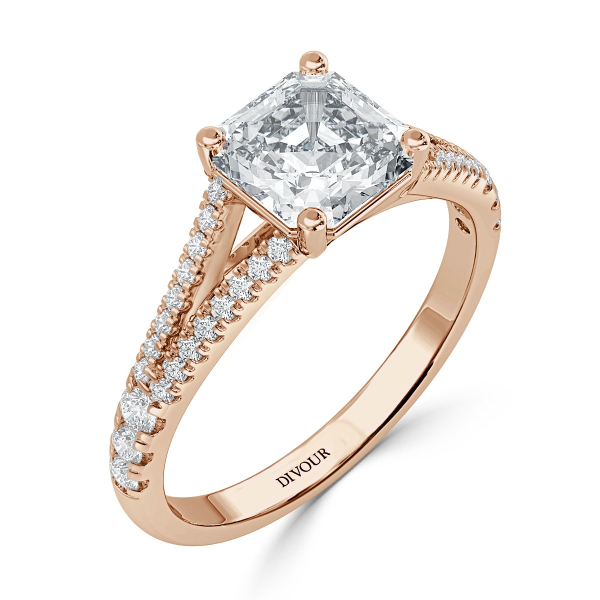 Split Shank Asscher Vintage Engagement Ring