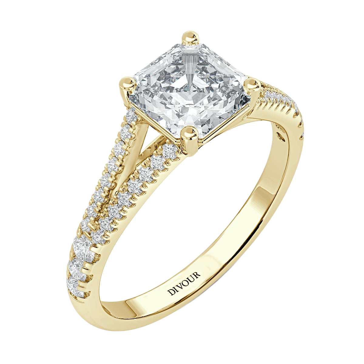 Split Shank Asscher Vintage Engagement Ring