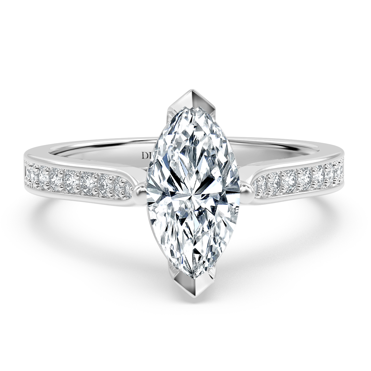 Thread Set Marquise  Diamond Engagement ring