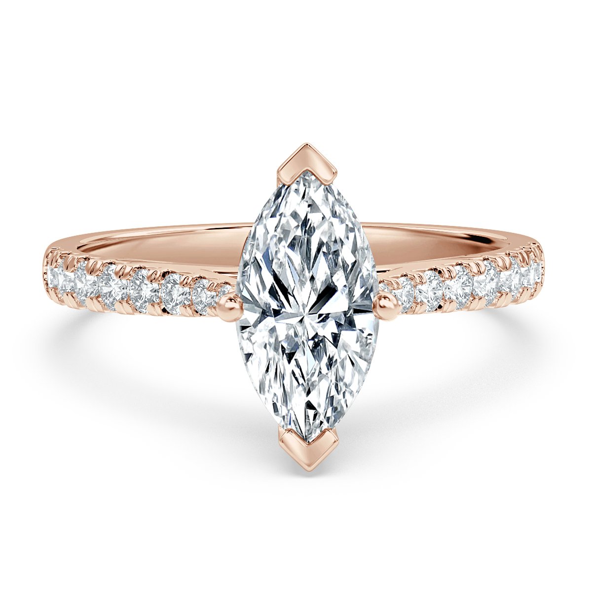 Micro Set Marquise Diamond Engagement Ring