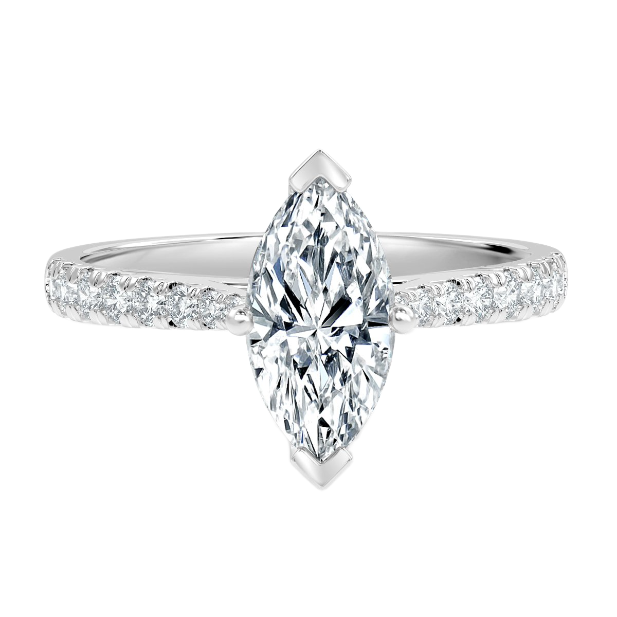 Micro Set Marquise Diamond Engagement Ring