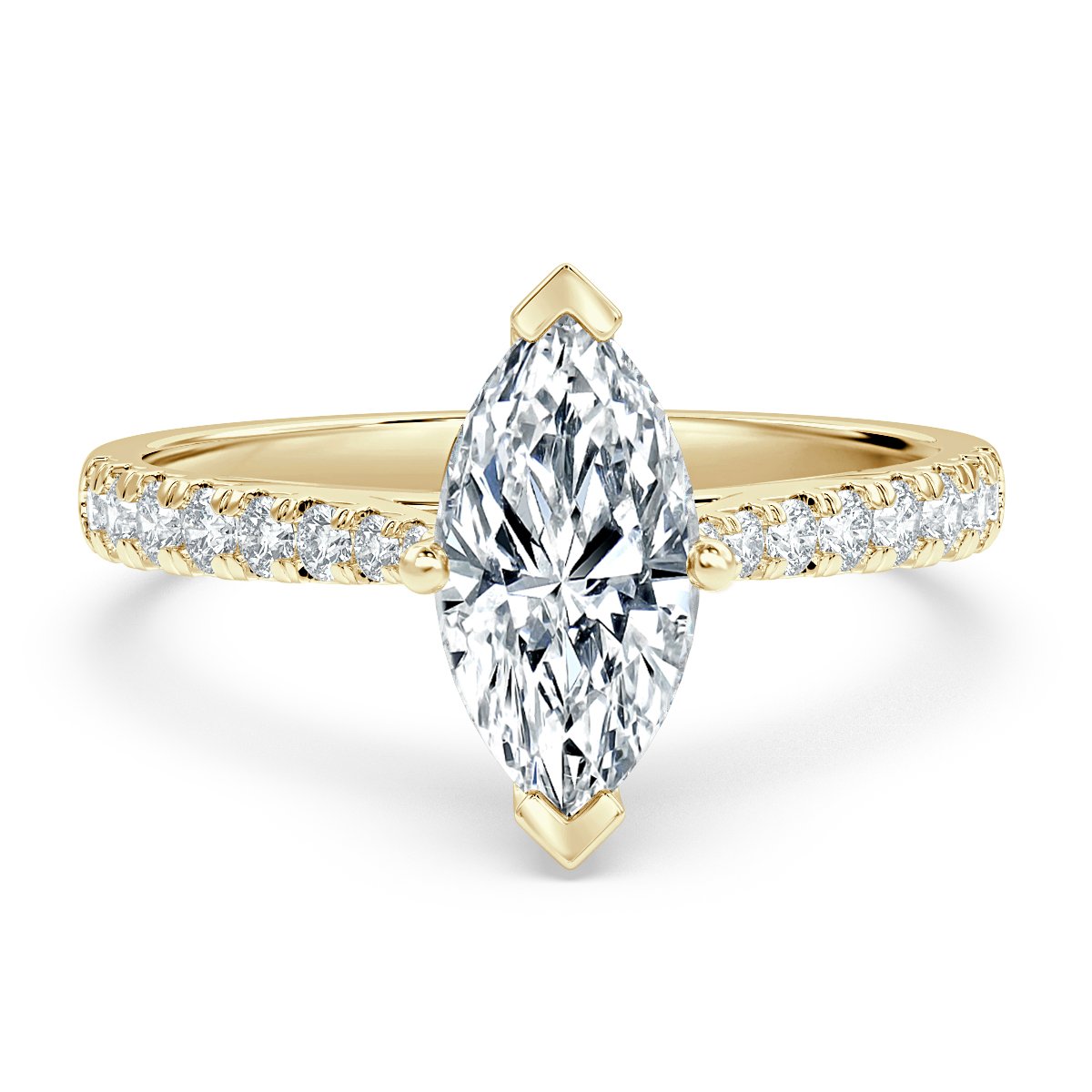 Micro Set Marquise Diamond Engagement Ring