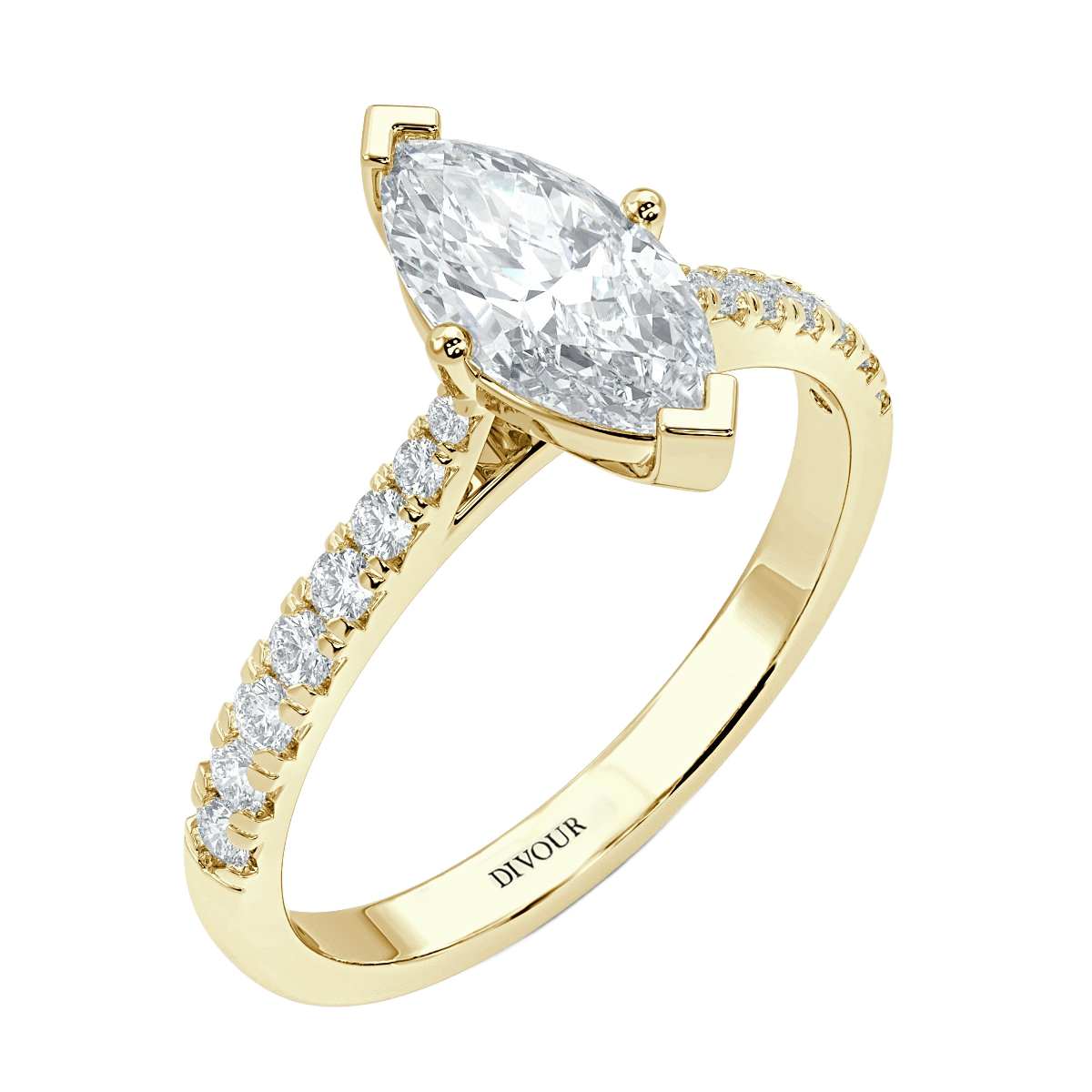 Micro Set Marquise Diamond Engagement Ring