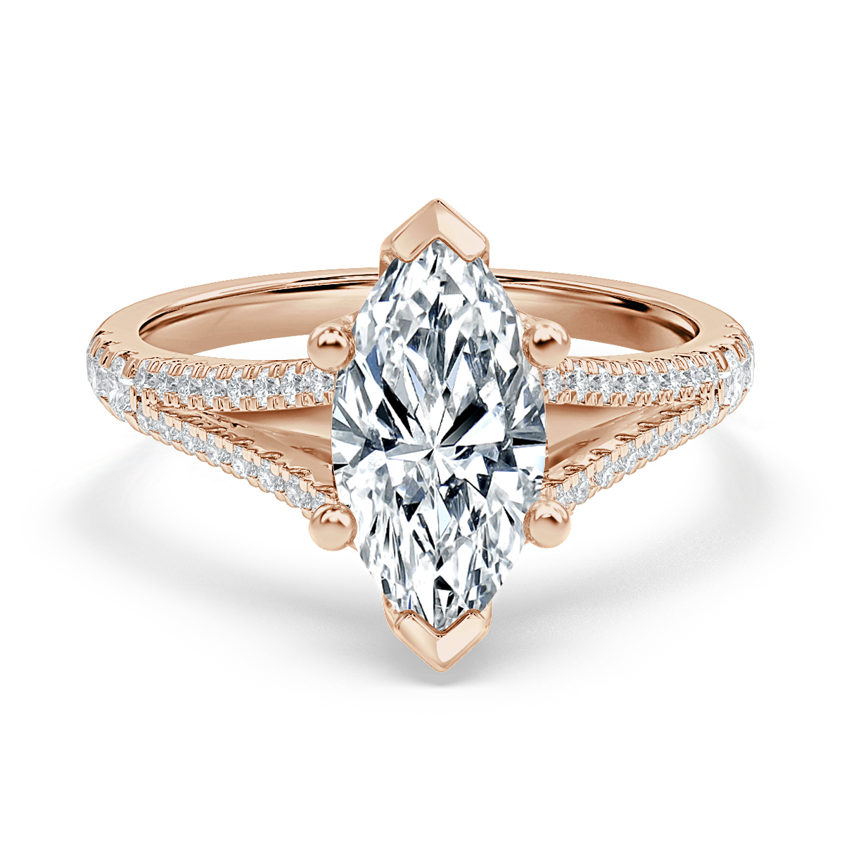 Split Shank Marquise Diamond Engagement Ring