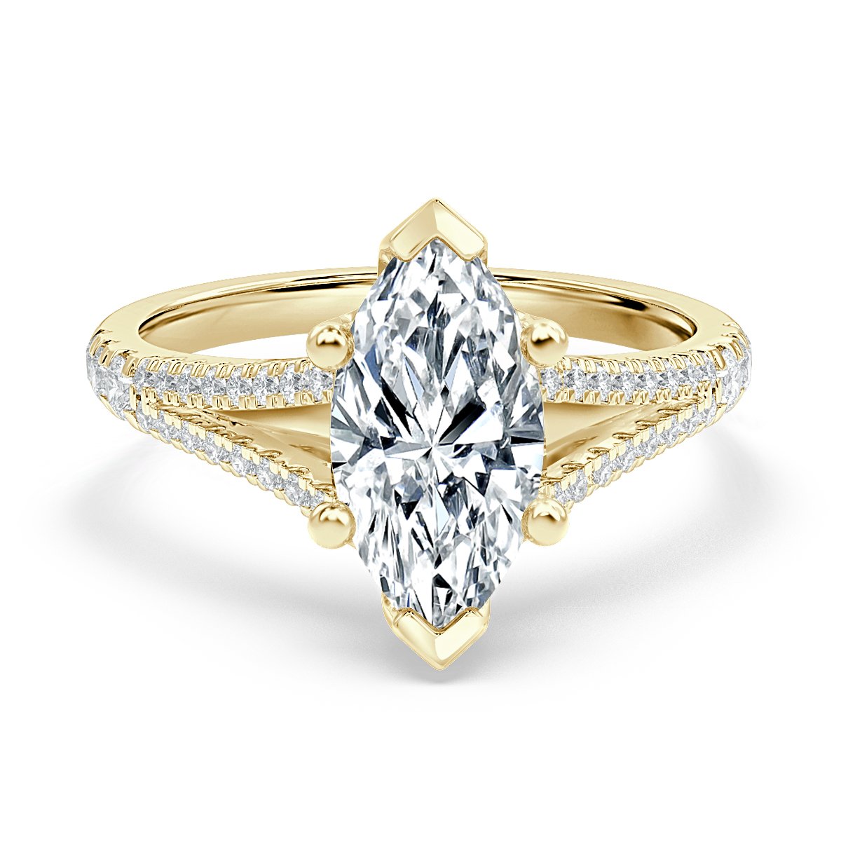 Split Shank Marquise Diamond Engagement Ring