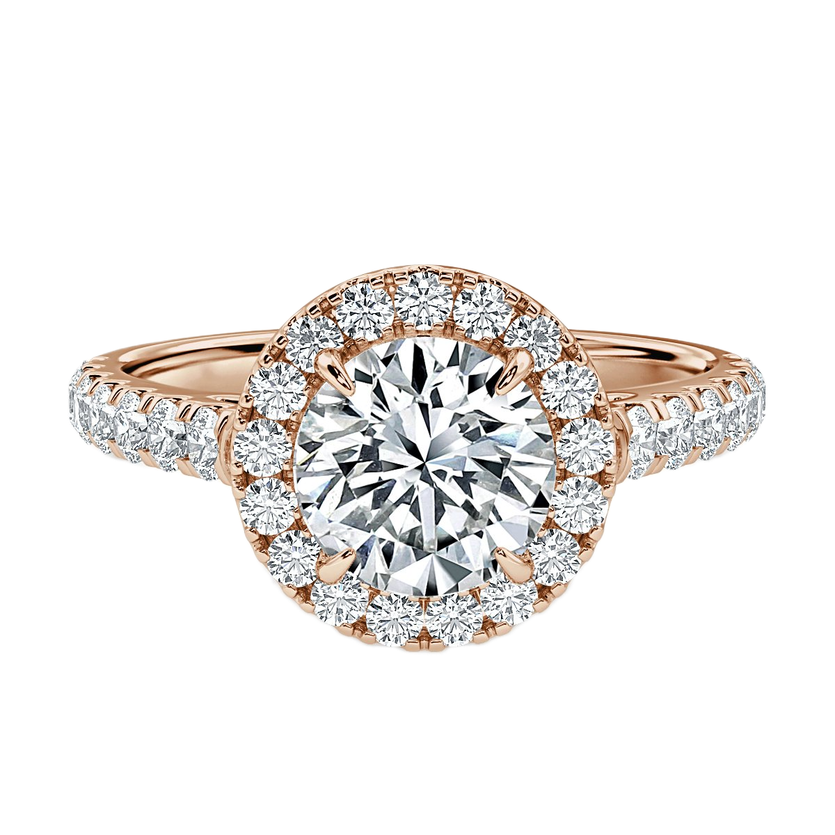 Forever Round Diamond Halo Engagement Ring