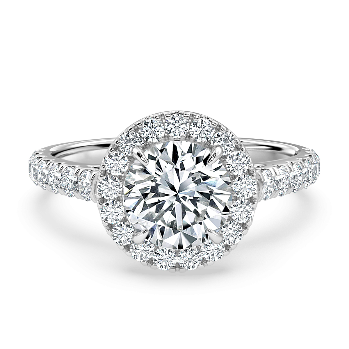 Forever Round Diamond Halo Engagement Ring