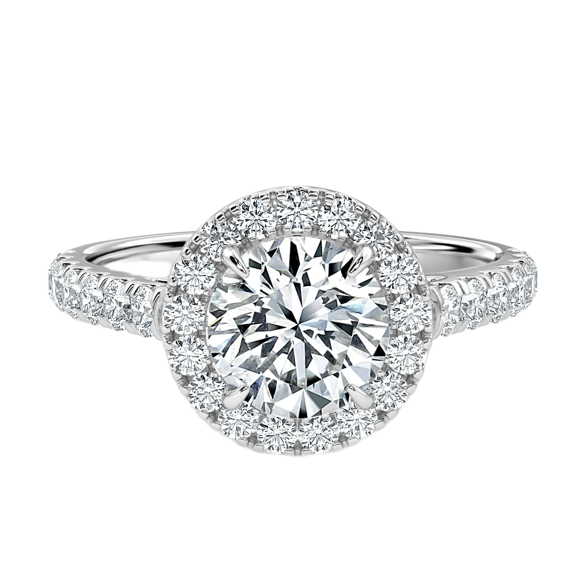 Forever Round Diamond Halo Engagement Ring