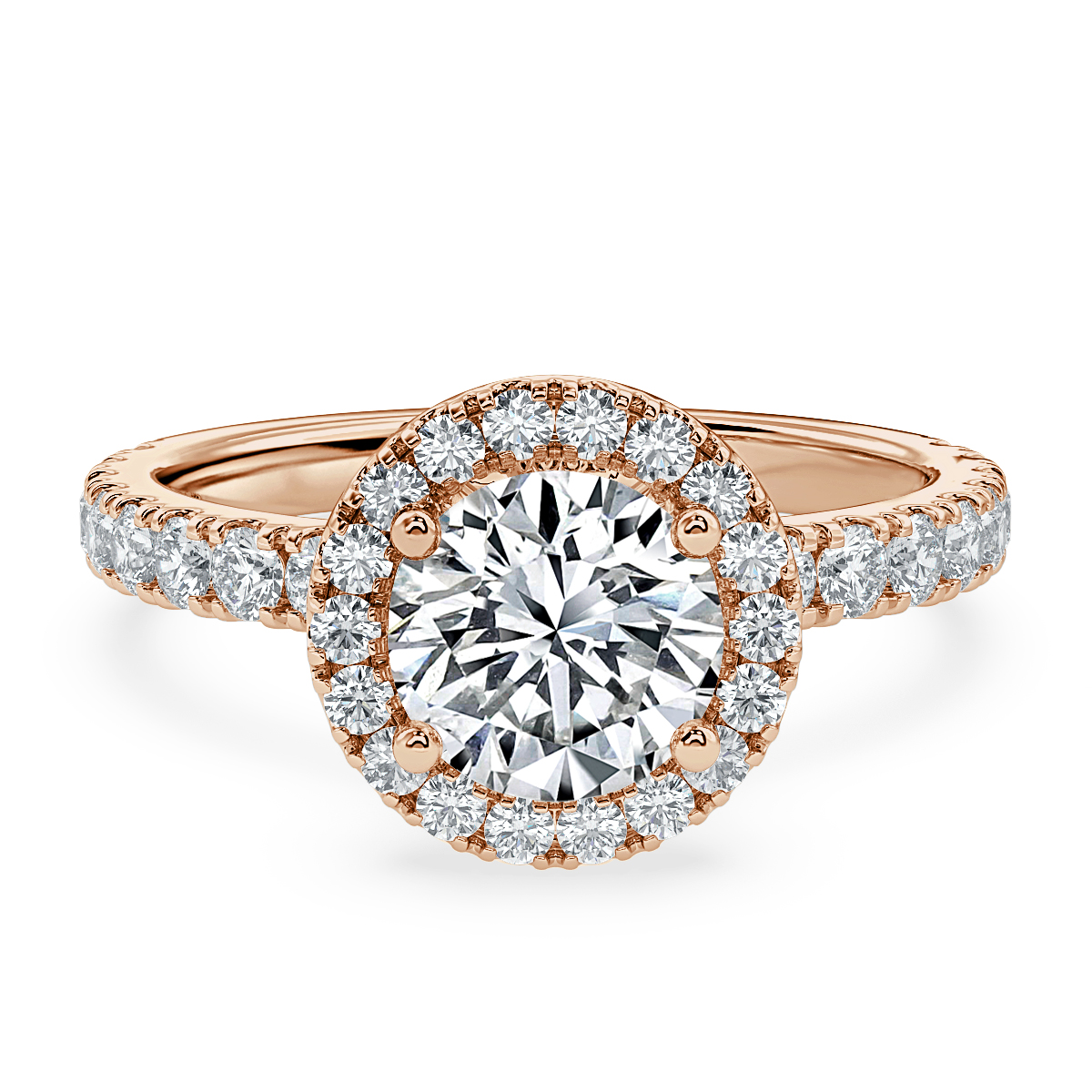 Forever Heart Diamond Halo Engagement Ring