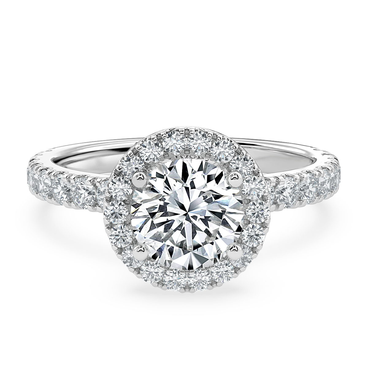 Forever  Round Diamond Halo Engagement Ring