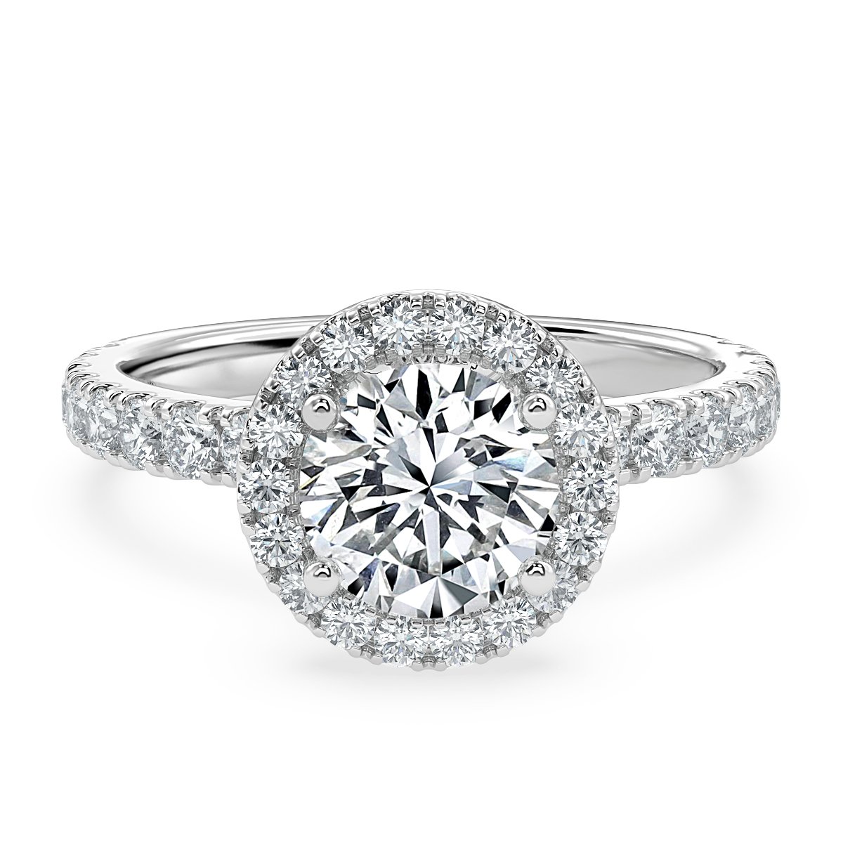 Forever Round Diamond Halo Engagement Ring