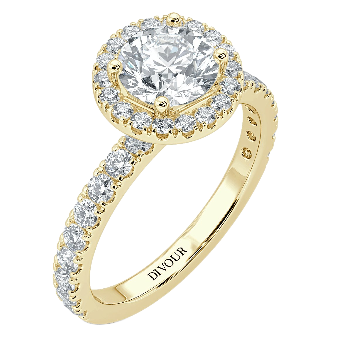 Forever Round Diamond Halo Engagement Ring