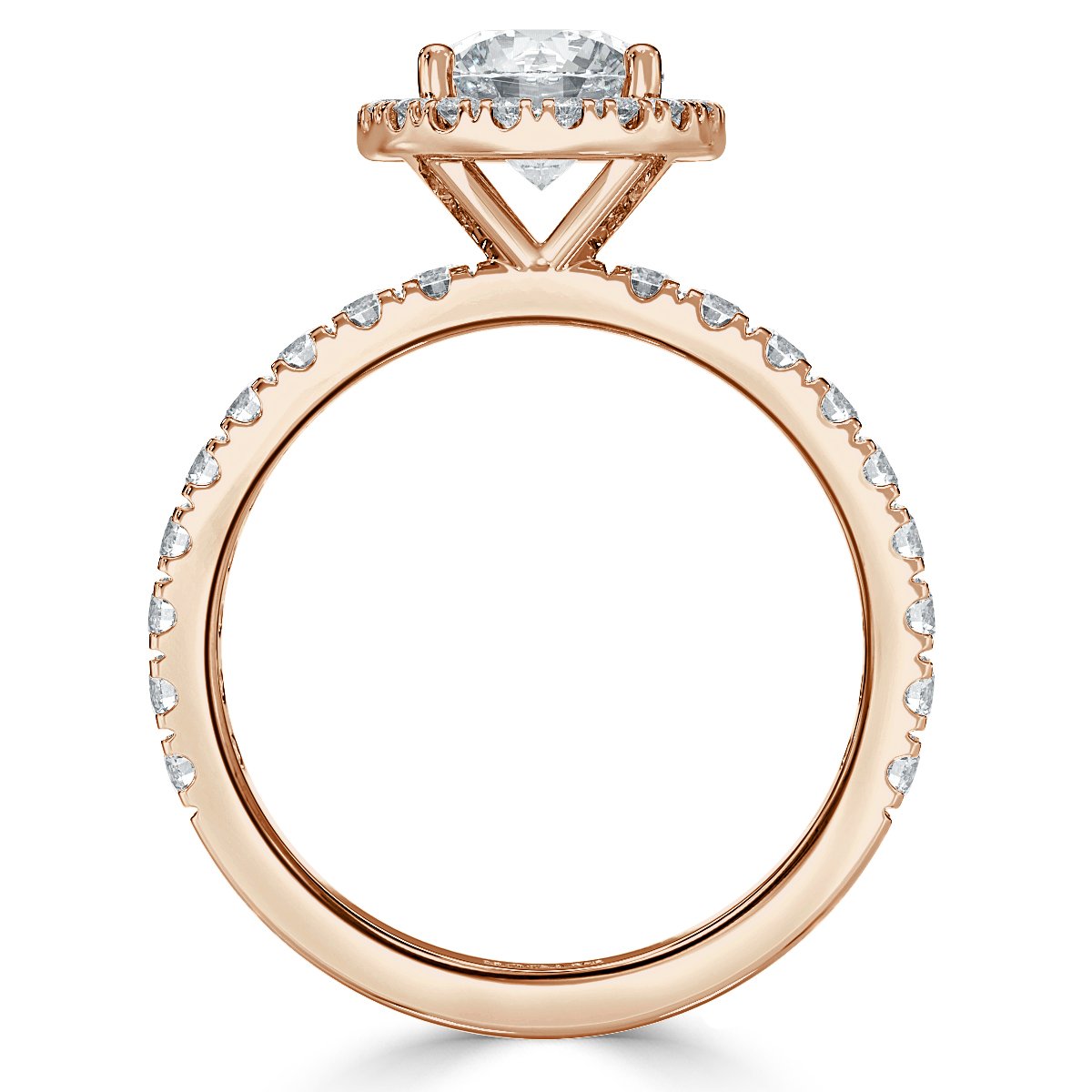 Forever Heart Diamond Halo Engagement Ring
