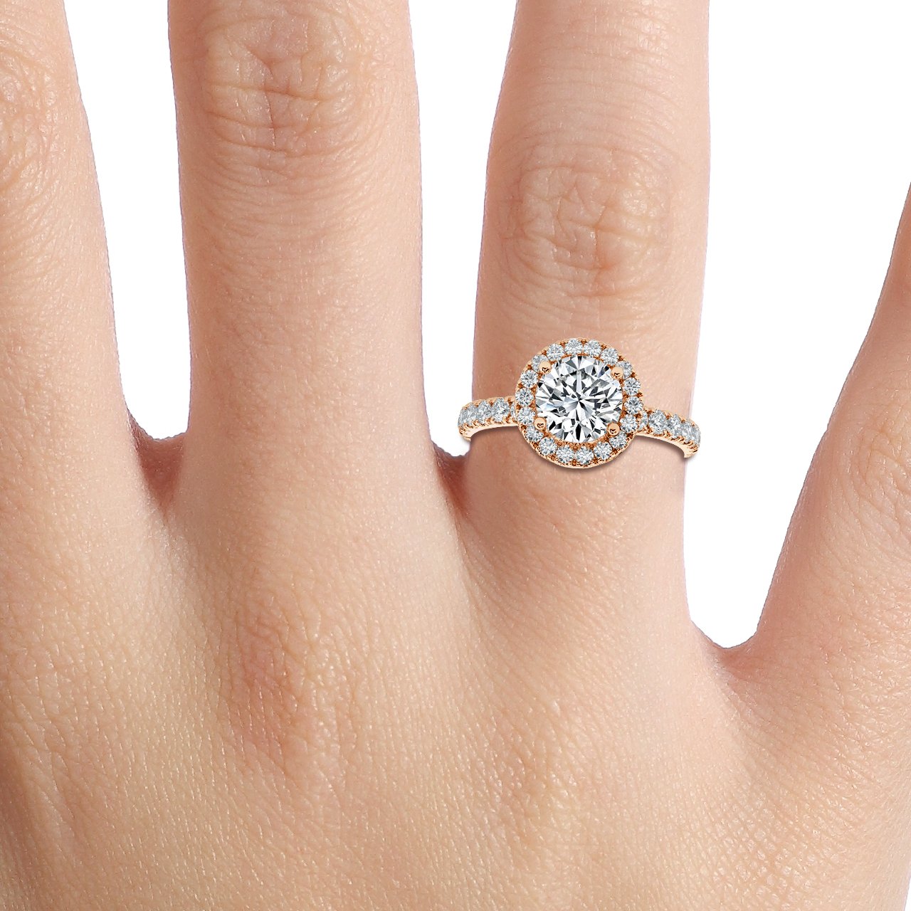 Forever Heart Diamond Halo Engagement Ring