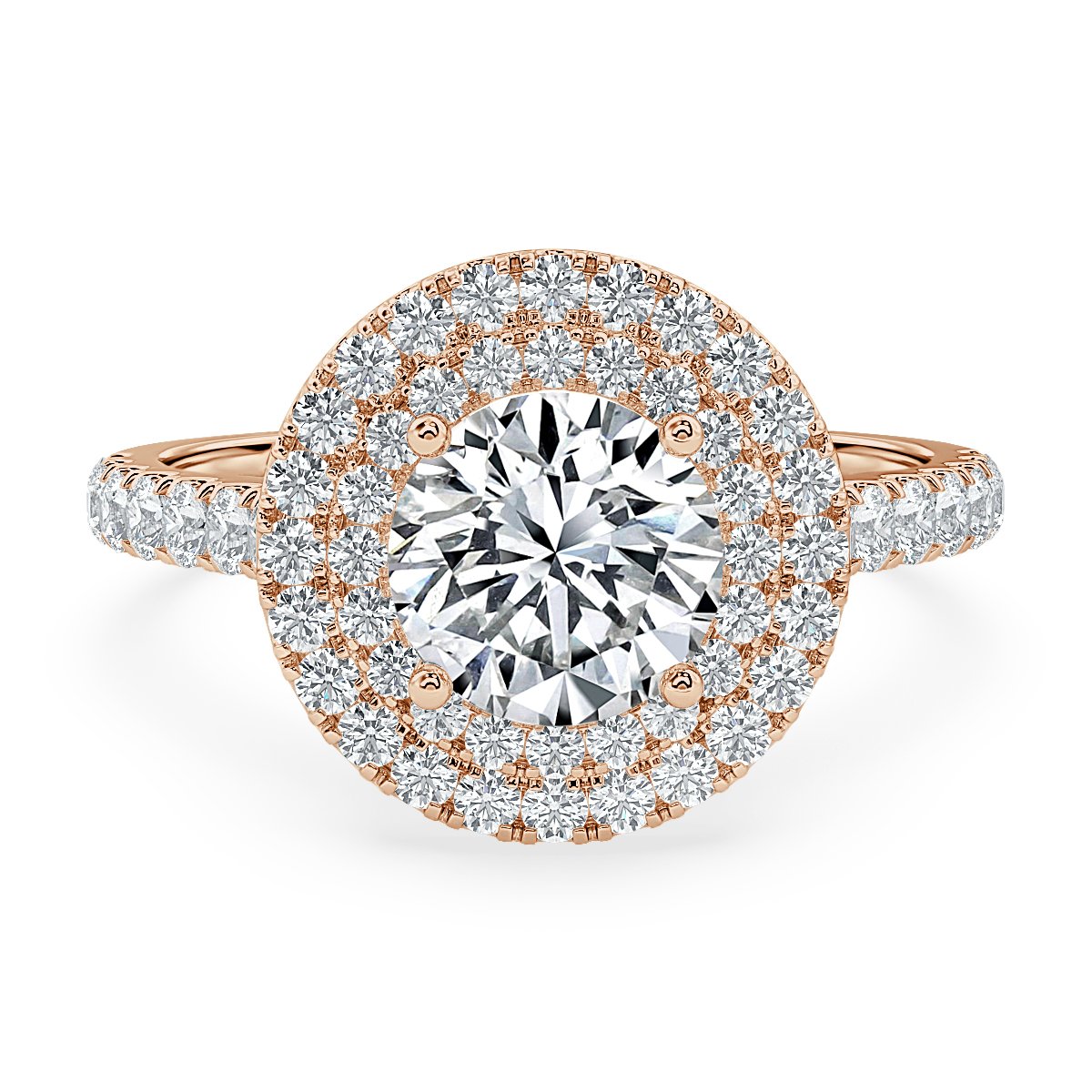 Grande Round Diamond Double Halo Ring