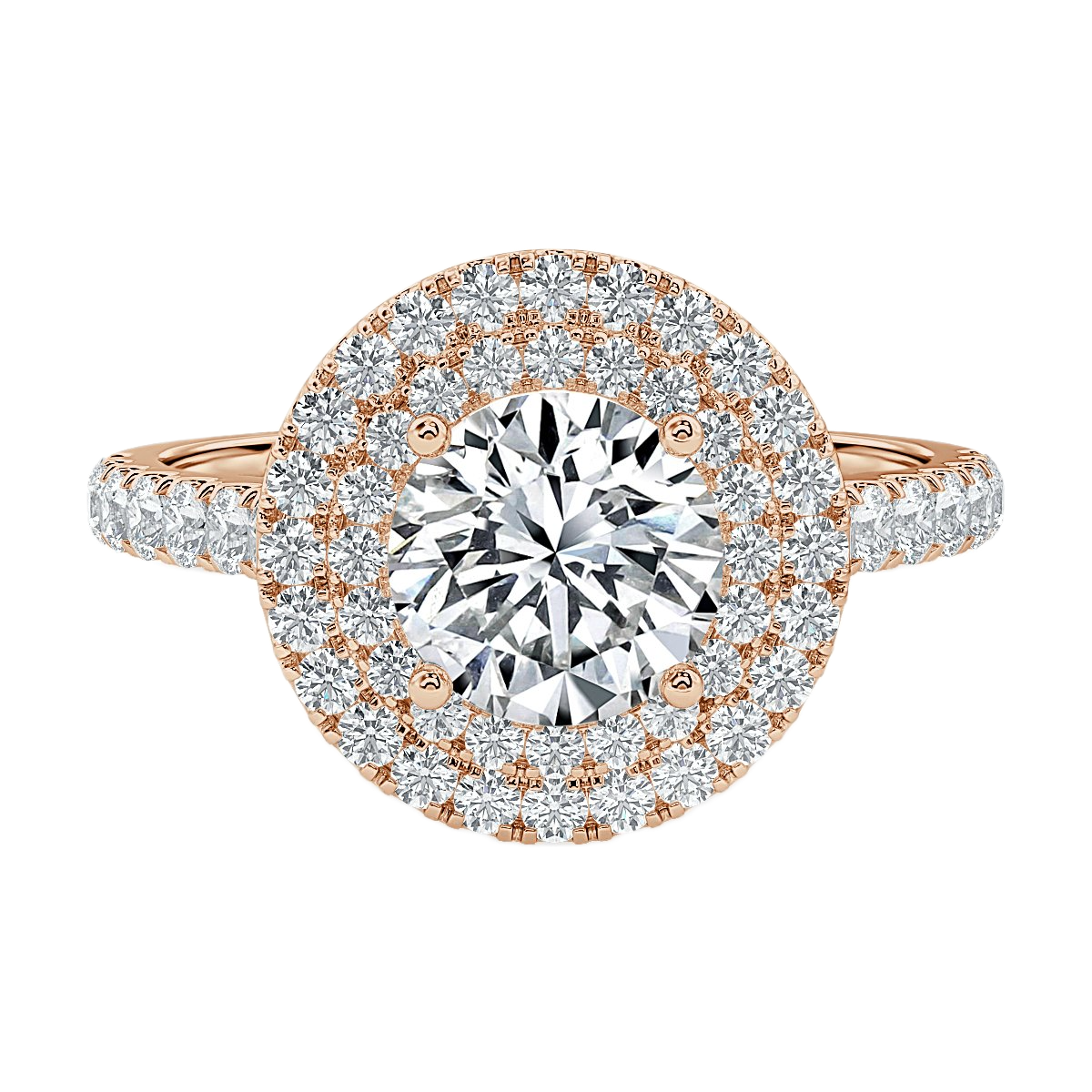 Grande Round Diamond Double Halo Ring