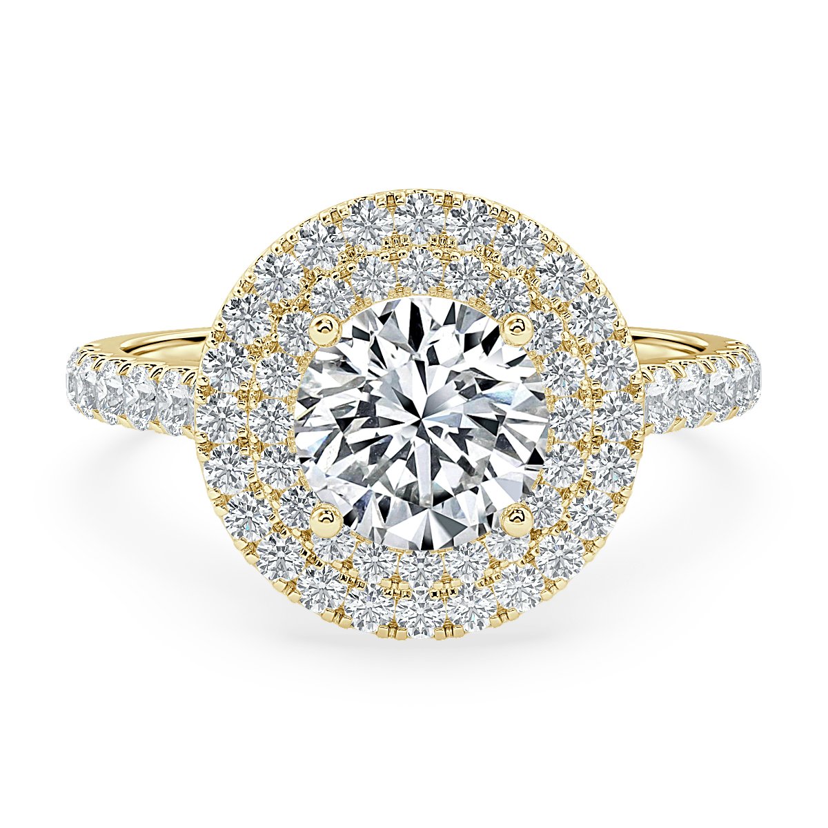 Grande Round Diamond Double Halo Ring