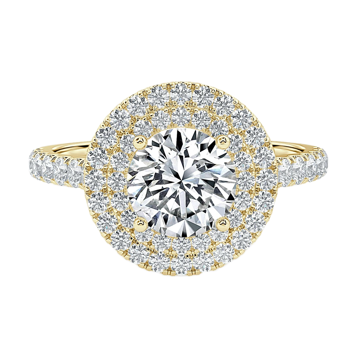 Grande Round Diamond Double Halo Ring