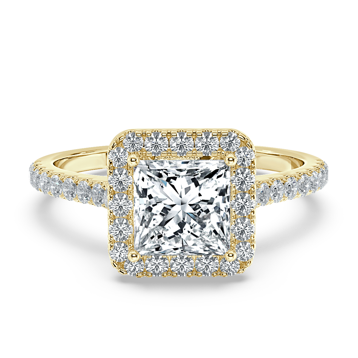 Forever Princess Diamond Halo Engagement Ring