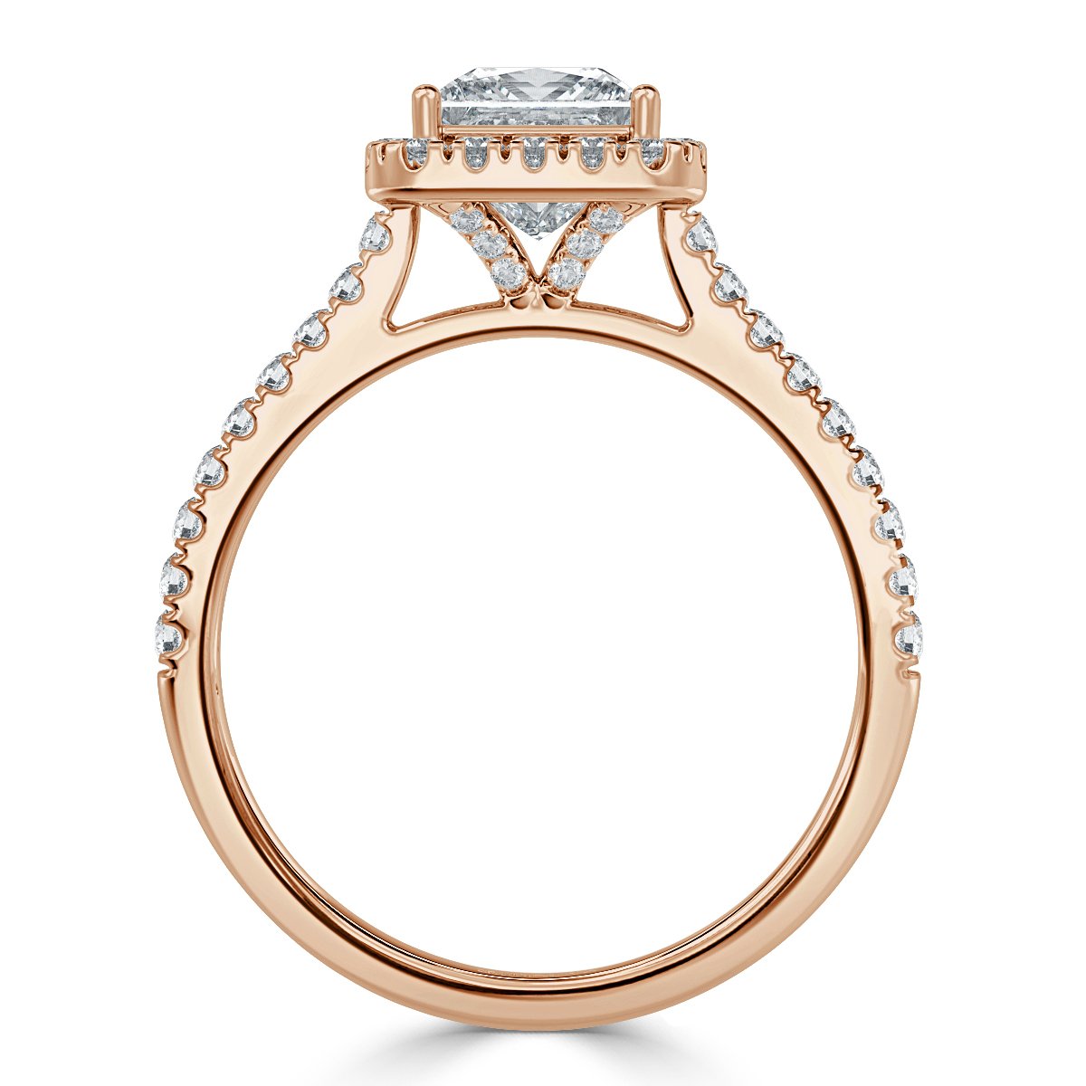 Forever Princess Diamond Halo Engagement Ring