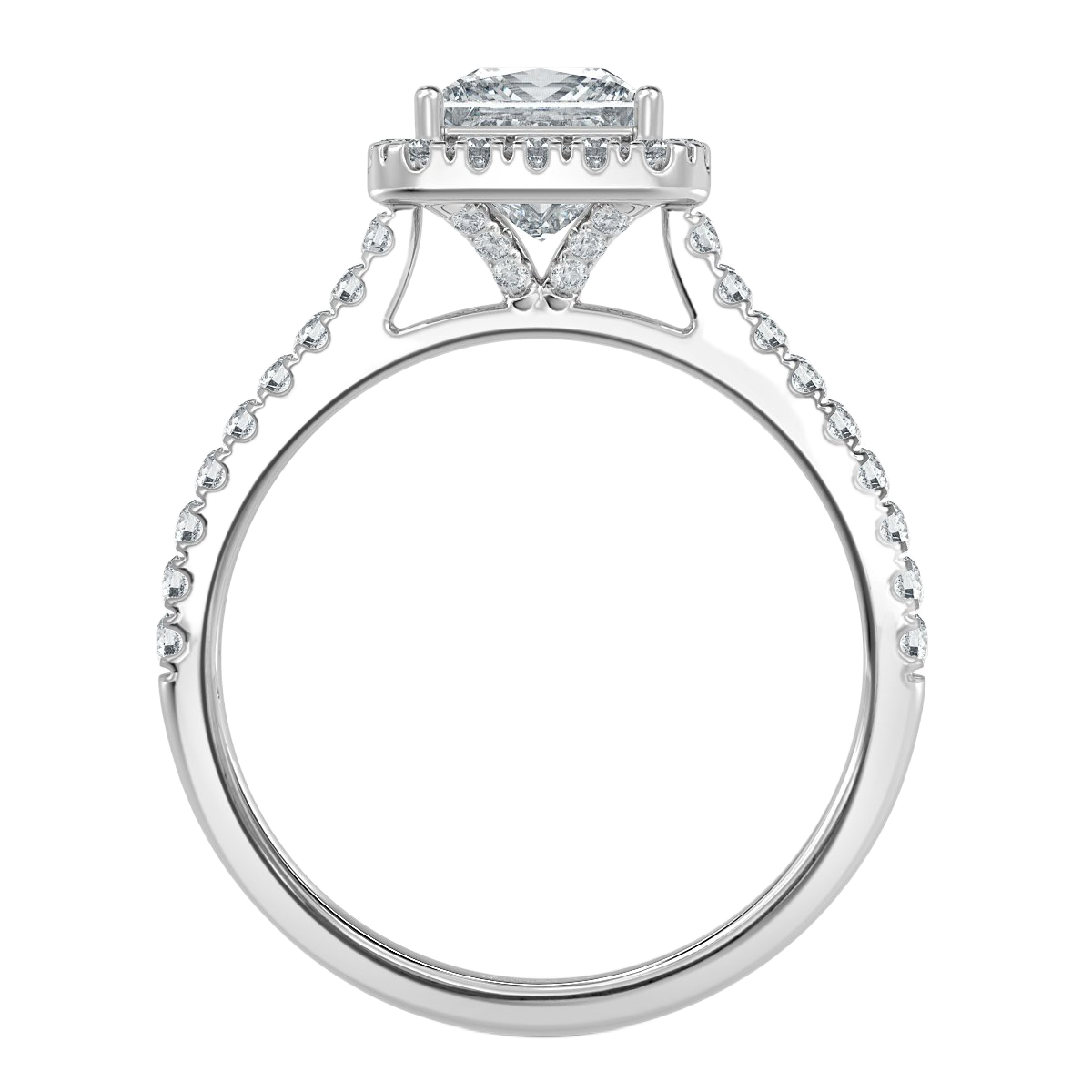 Forever Princess Diamond Halo Engagement Ring
