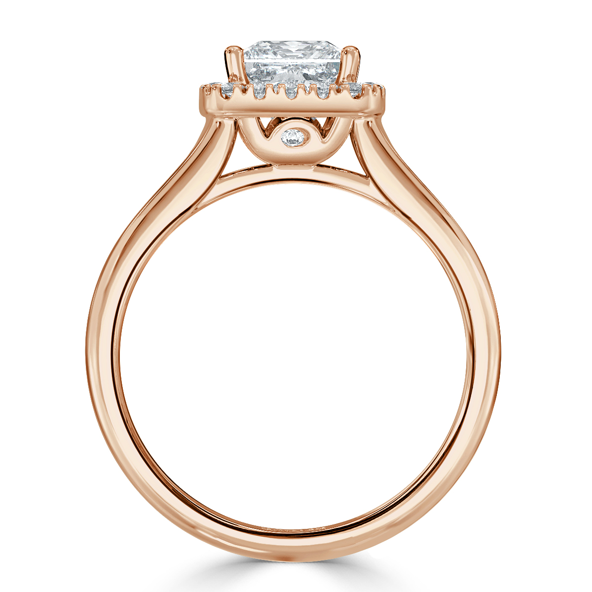 Classic Princess Diamond Halo Engagement Ring