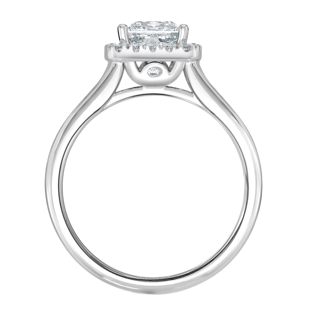Classic Princess Diamond Halo Engagement Ring