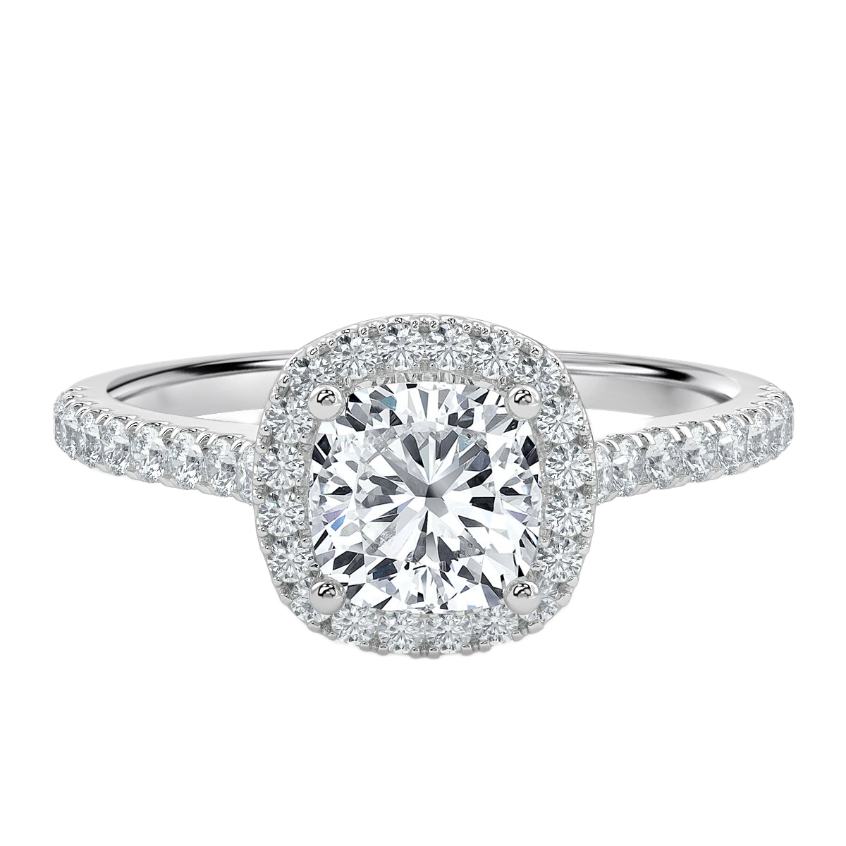 Forever Cushion Diamond Halo Engagement Ring