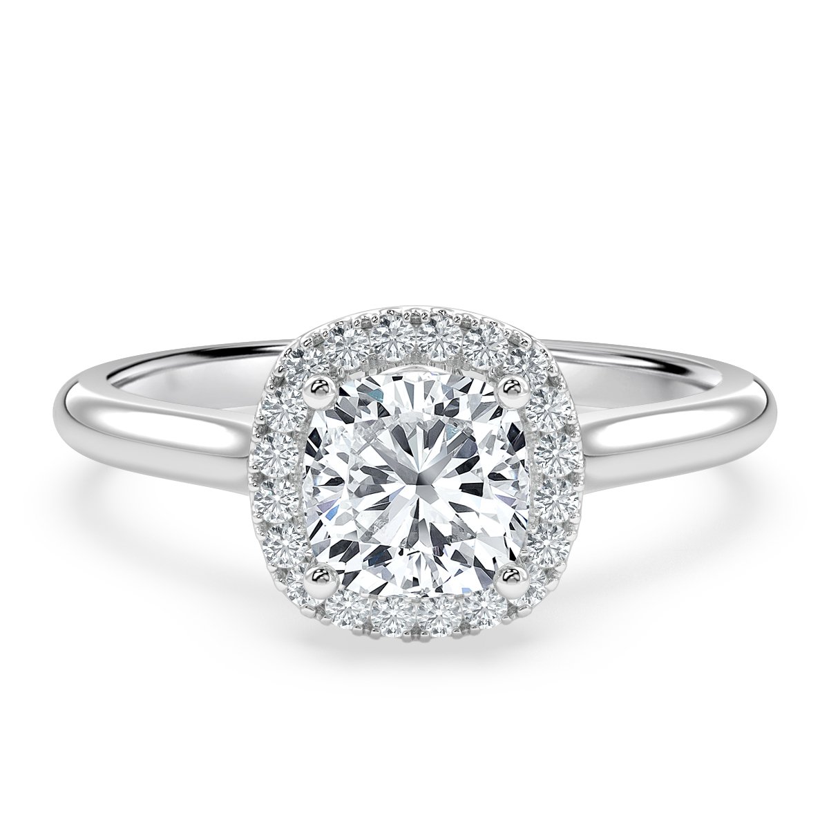 Classic Cushion Diamond Halo Engagement Ring