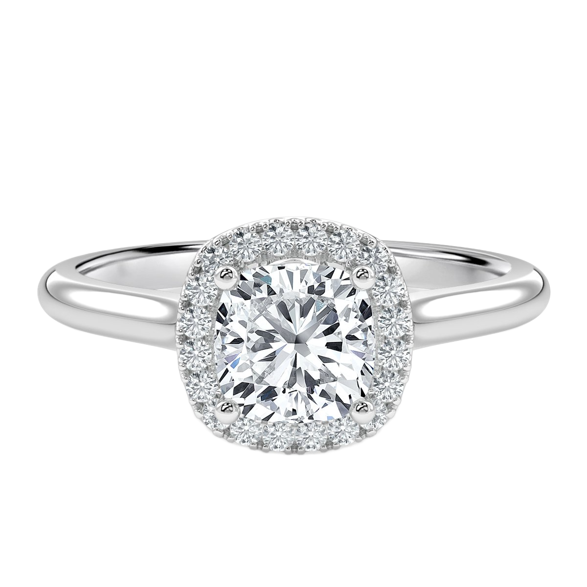 Classic Cushion Diamond Halo Engagement Ring