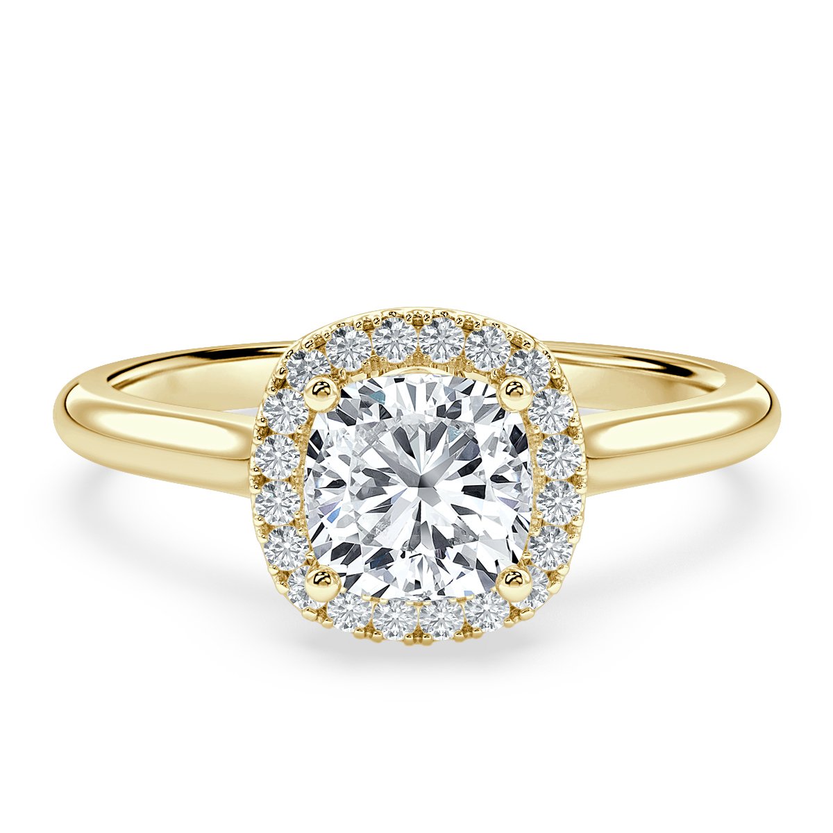 Classic Cushion Diamond Halo Engagement Ring