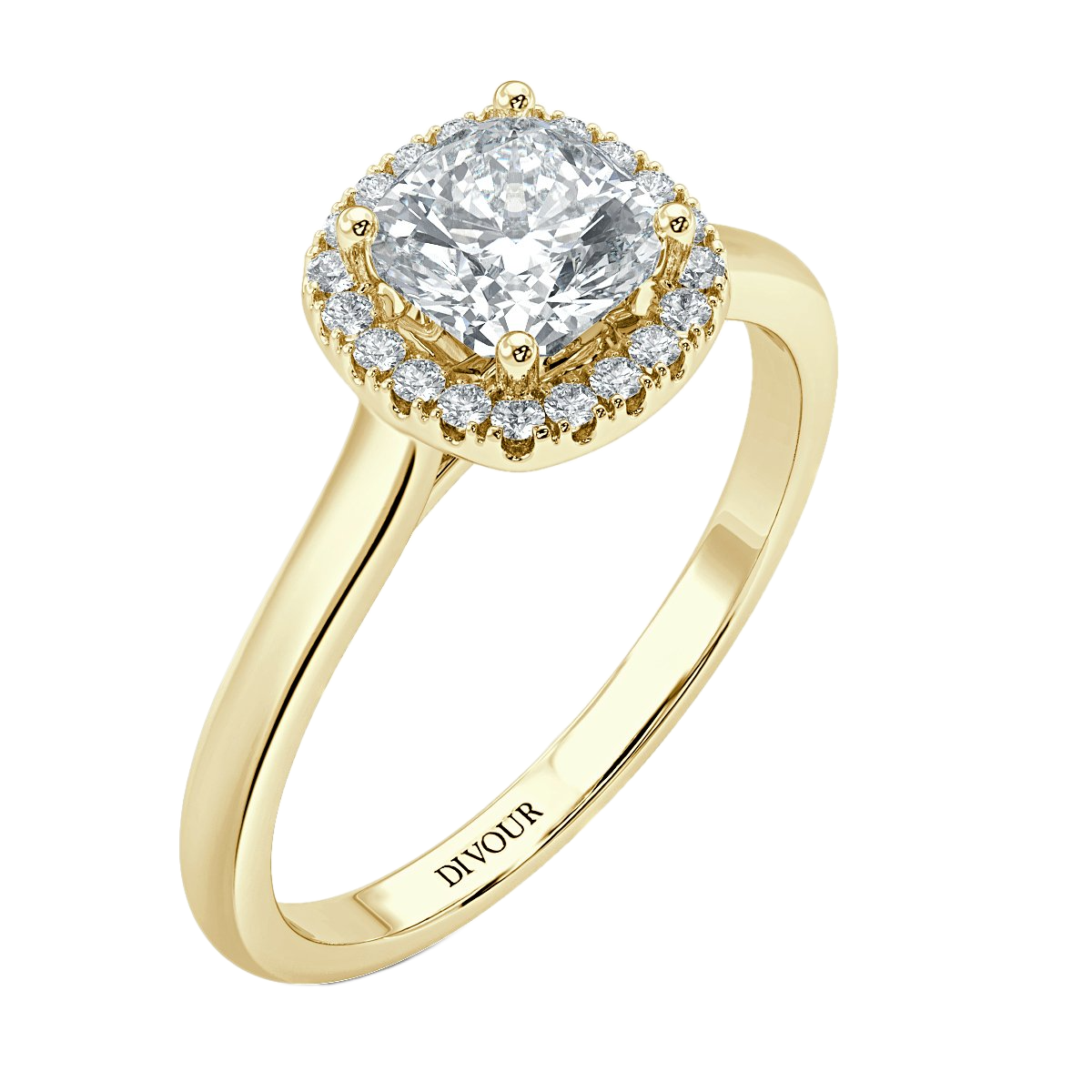 Classic Cushion Diamond Halo Engagement Ring