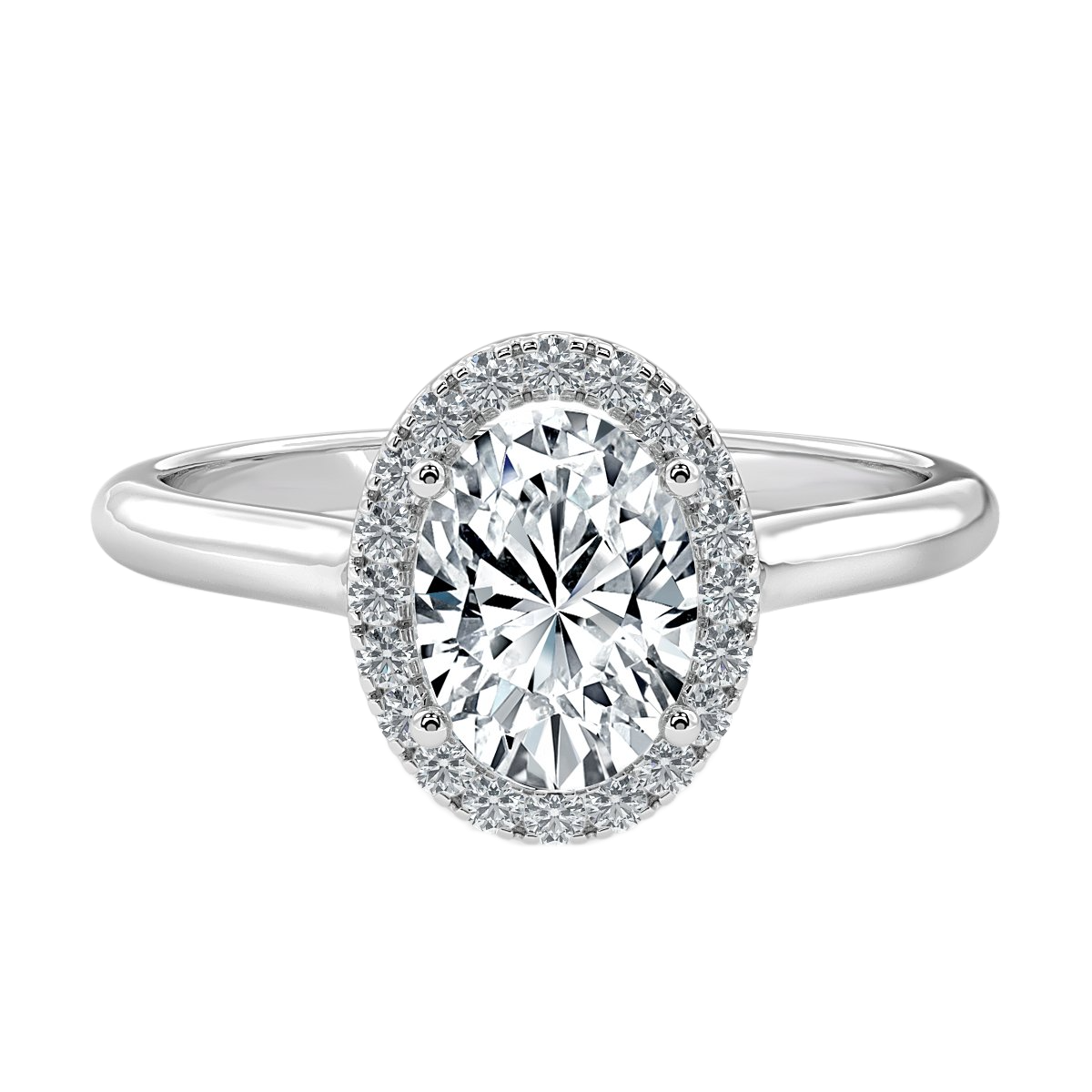 Classic Oval Diamond Halo Engagement Ring
