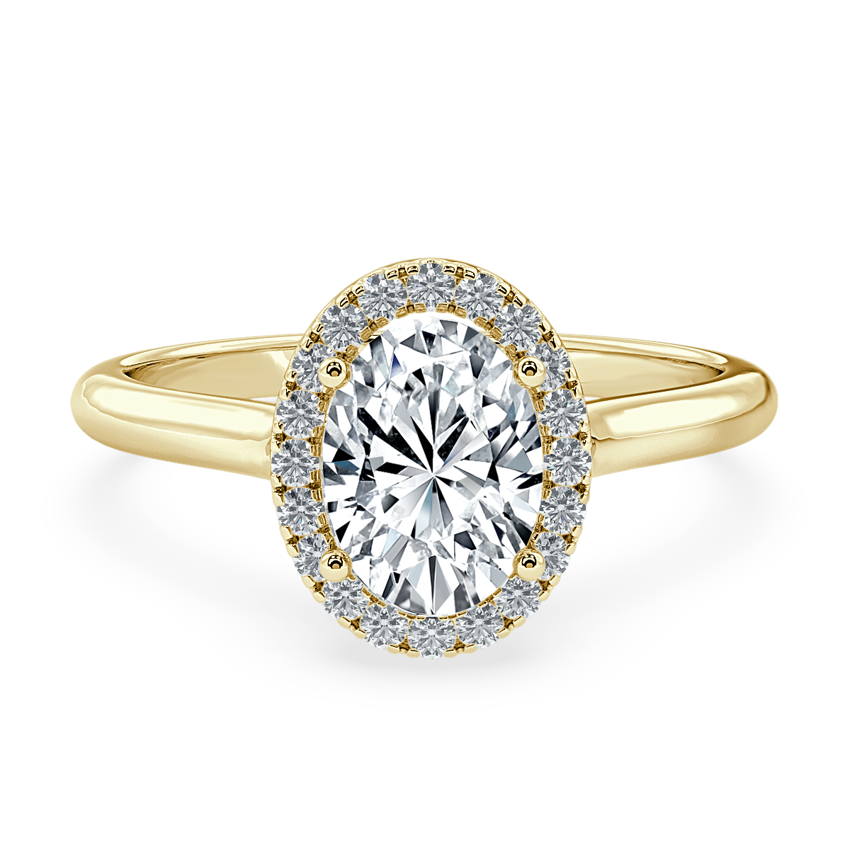 Classic Oval Diamond Halo Engagement Ring