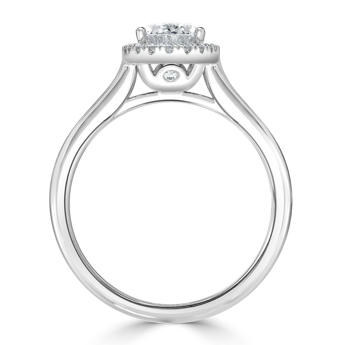 Classic Oval Diamond Halo Engagement Ring