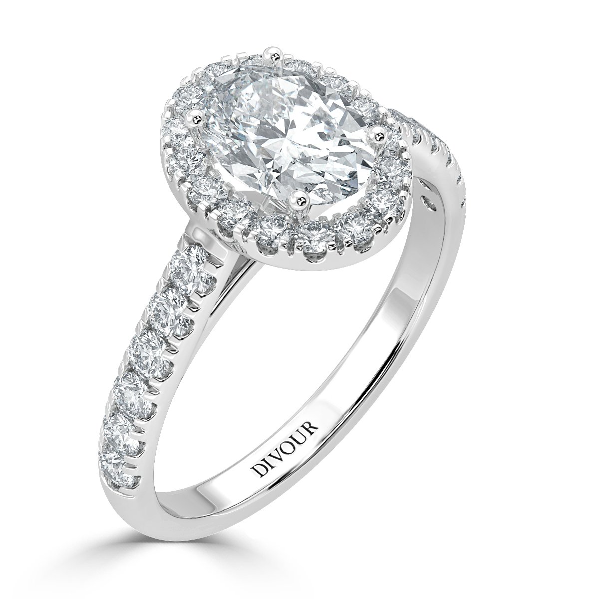 Forever Oval Diamond Halo Engagement Ring