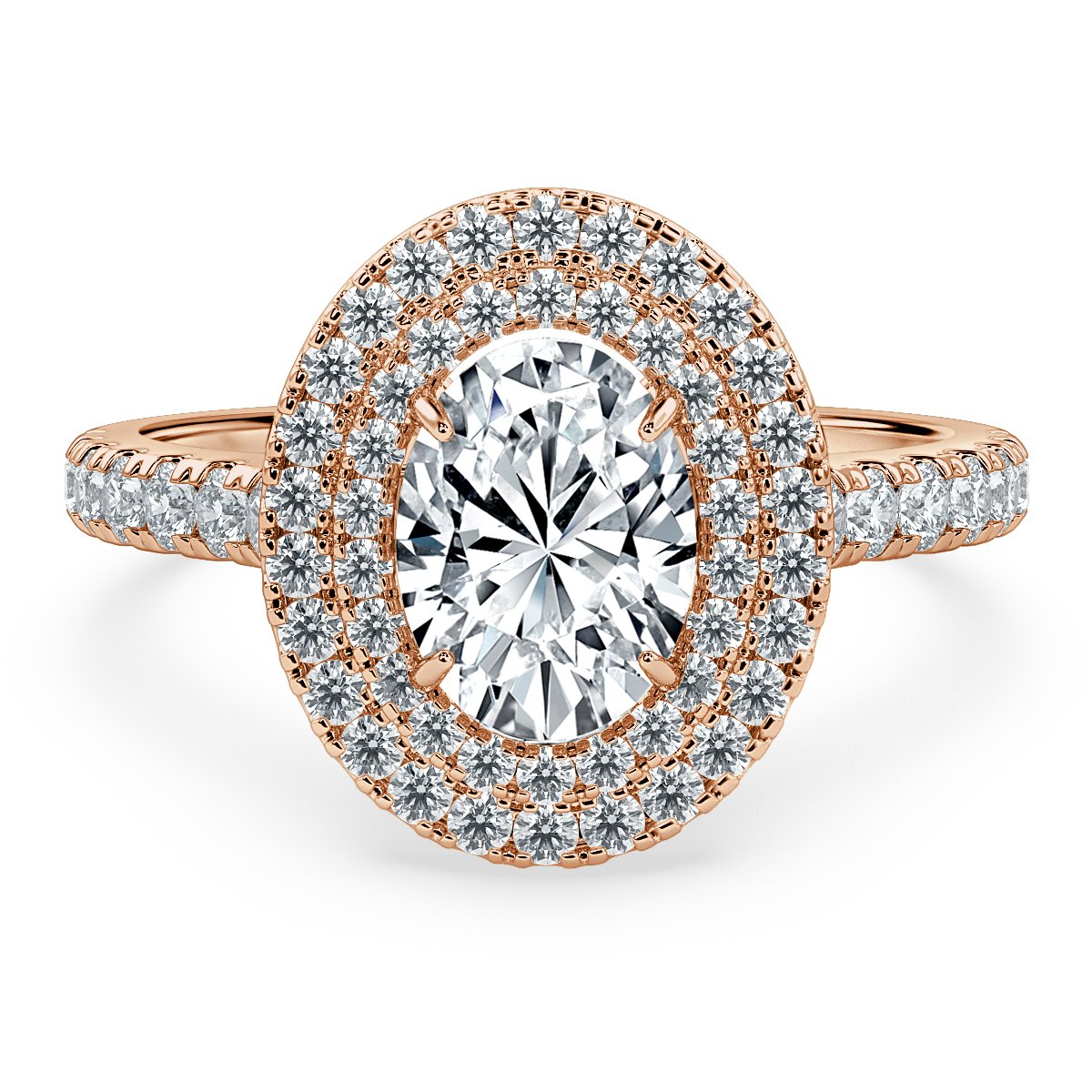 Grande Oval Diamond Double Halo Ring