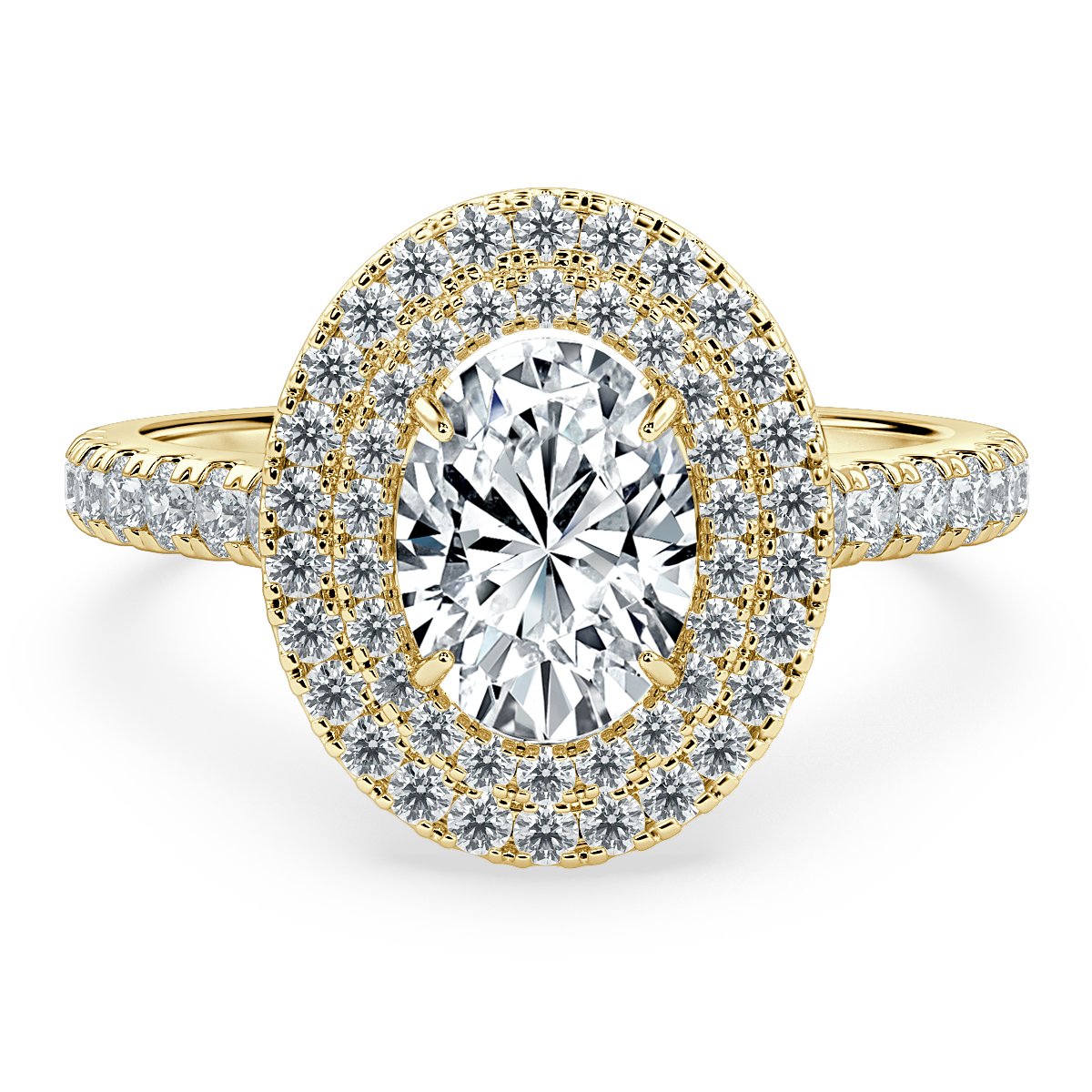 Grande Oval Diamond Double Halo Ring