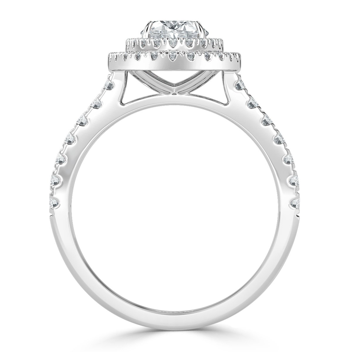 Grande Oval Diamond Double Halo Ring