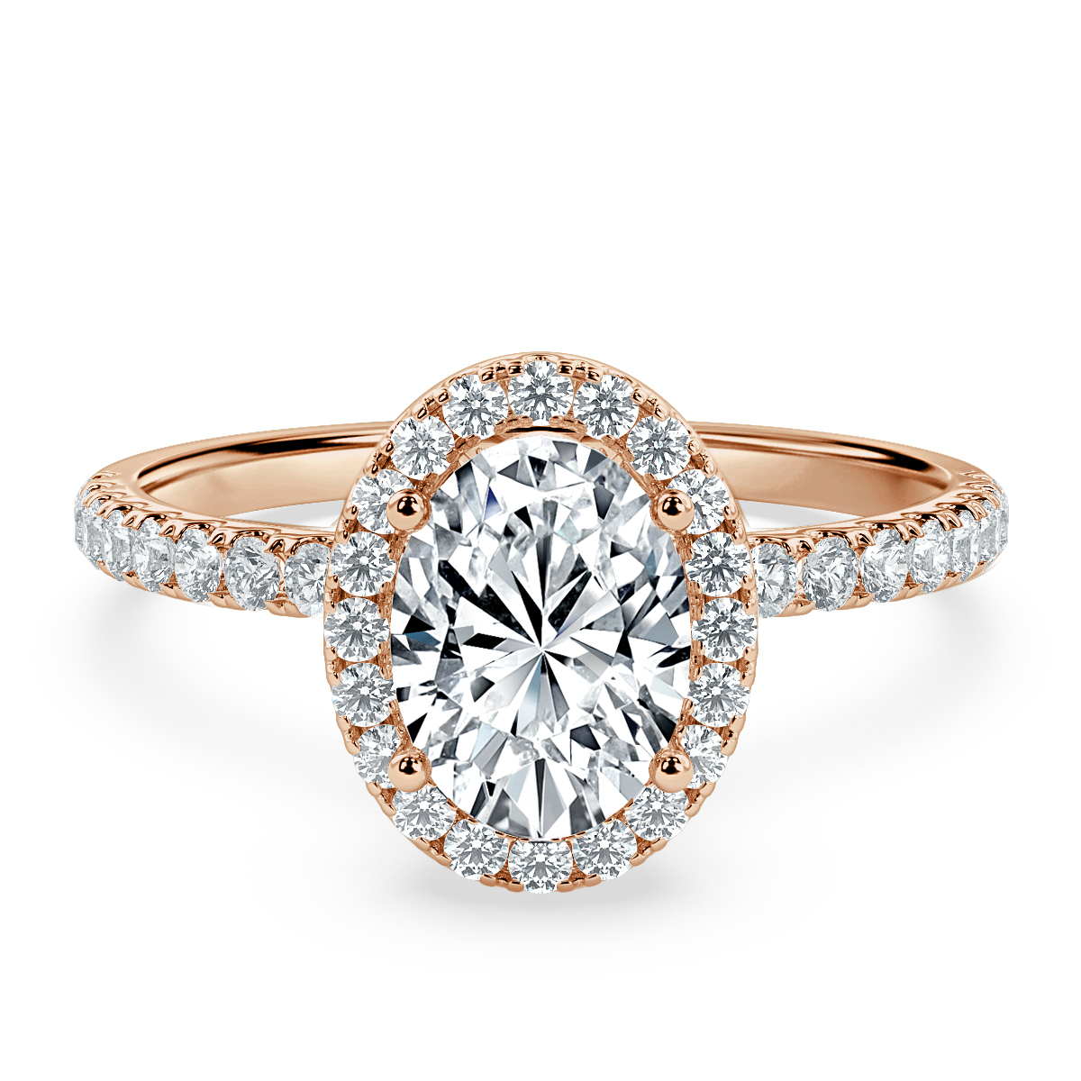Elevated Oval Diamond Halo Engagement Ring