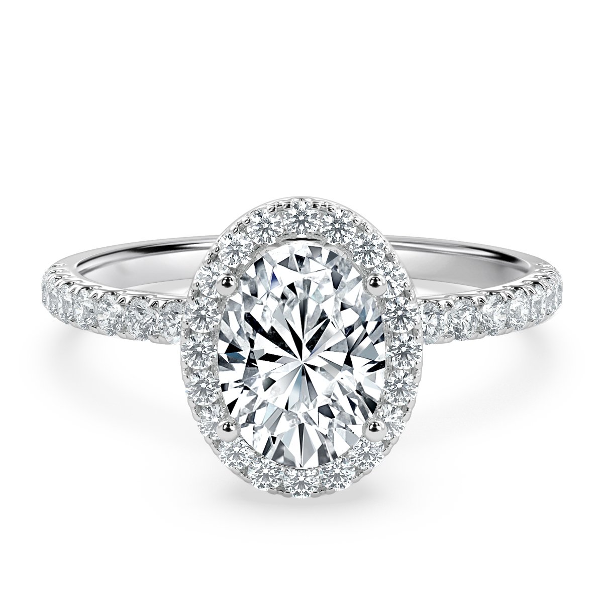 Elevated Oval Diamond Halo Engagement Ring