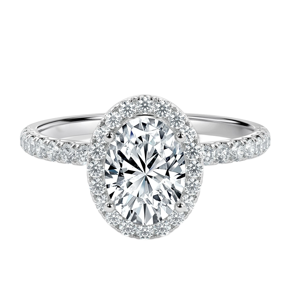 Elevated Oval Diamond Halo Engagement Ring